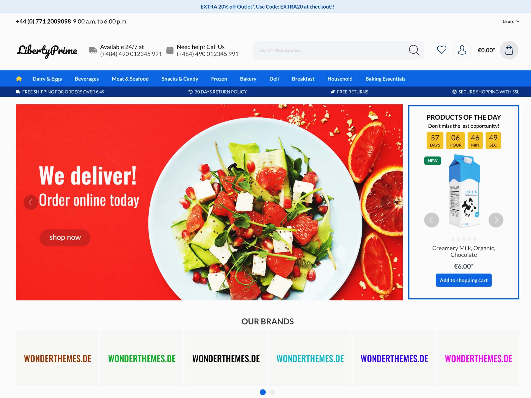 Liberty Prime Theme. An example of an online grocery store.