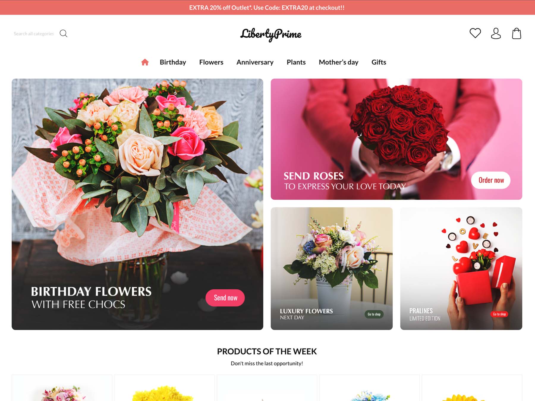 Liberty Prime Theme. An example of an online flower and gift store.