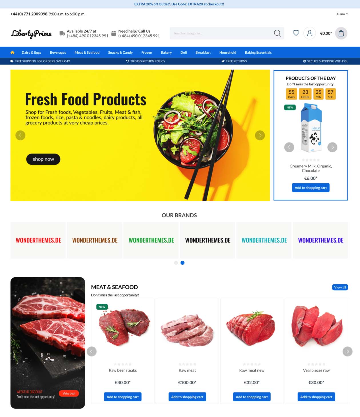 An example of an online grocery store.